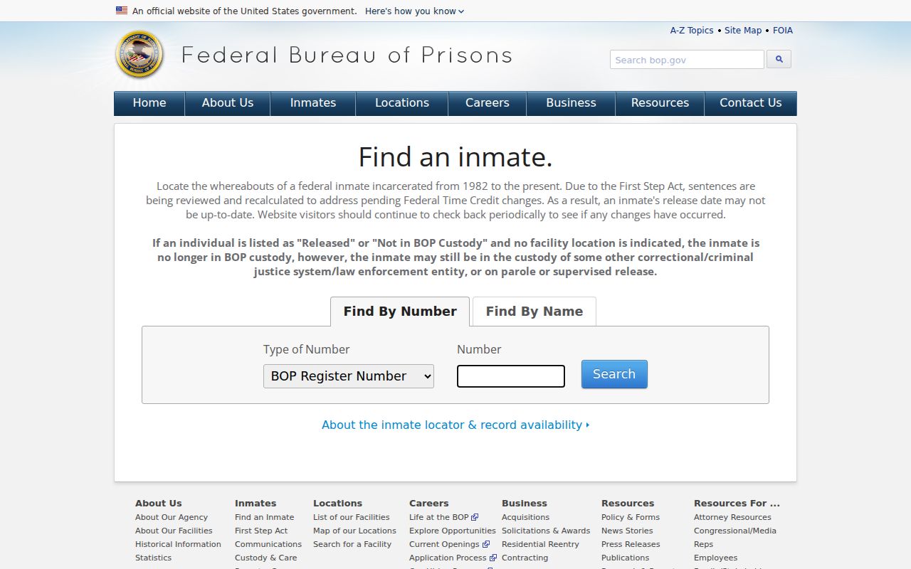 Federal inmate locator compared with Humboldt County arrest search