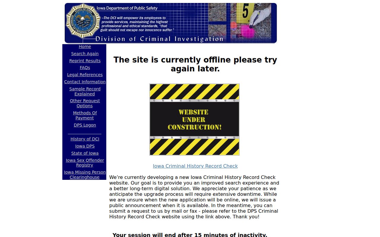 Offline legacy DCI portal for Humboldt County arrest searches