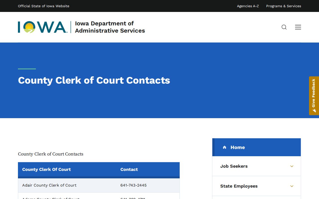 Humboldt County court case clerk contact directory