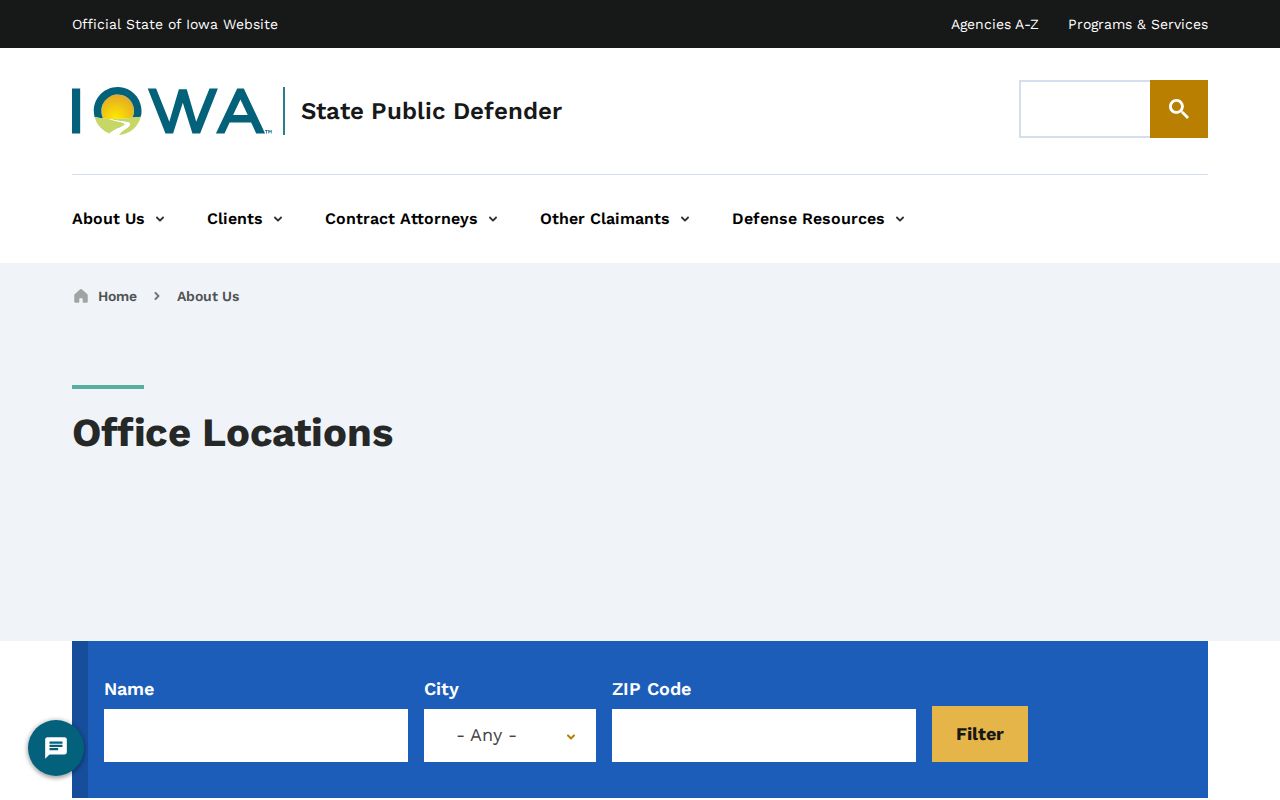 Dakota City criminal court records and Iowa State Public Defender office directory
