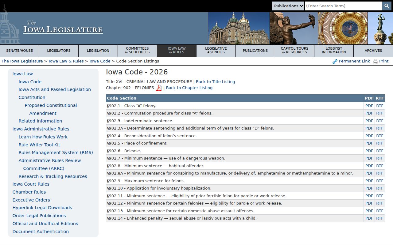 Gilmore City criminal record check and Iowa felony sentencing law