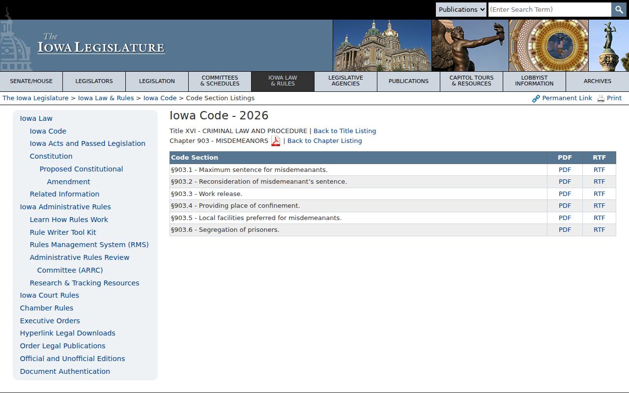 Gilmore City criminal records and Iowa misdemeanor sentencing law