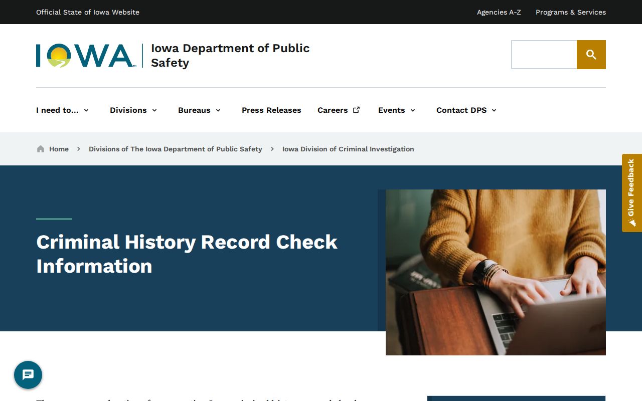 Humboldt County criminal history DCI request information